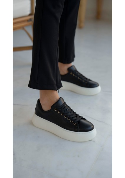 Finn Siyah Deri Hakiki Deri Kadın Spor Ayakkabi modelleri
