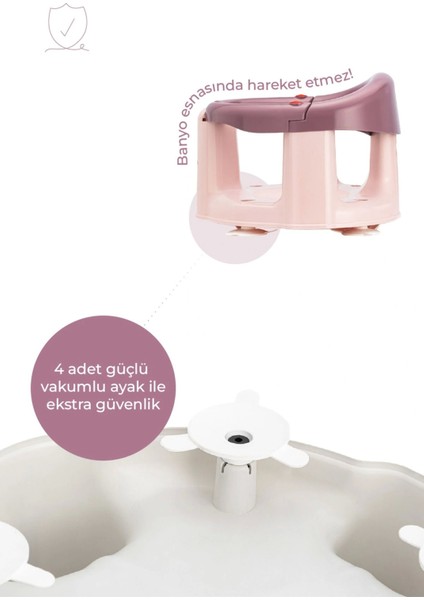 Babyjem Önden Açılır Banyo ve Mama Oturağı ve Minderi - 2 'Li Set Mürdüm