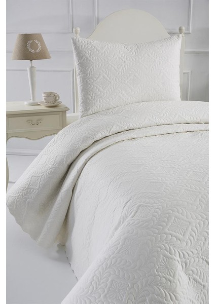 Ultrasonik Kapitoneli Elite Tek Kişilik Yatak Örtüsü Krem modelleri