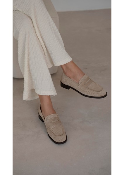 Looney Bej Süet Hakiki Deri MAKOSEN modelleri