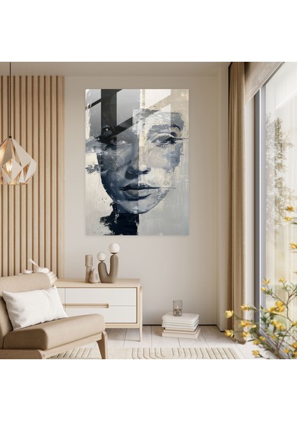 Andy Warhol Soyut Portreler Cam Tablo - Andy Warhol Monokrom Palet Cam Sanatı Sofistike modelleri