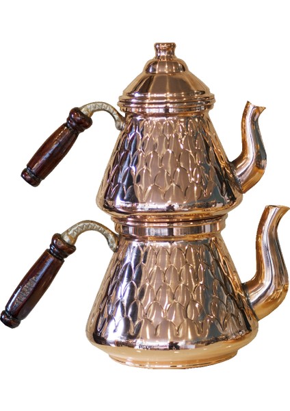 Bakır Çaydanlık Baklava Dilimli Model Bakır Renk modelleri