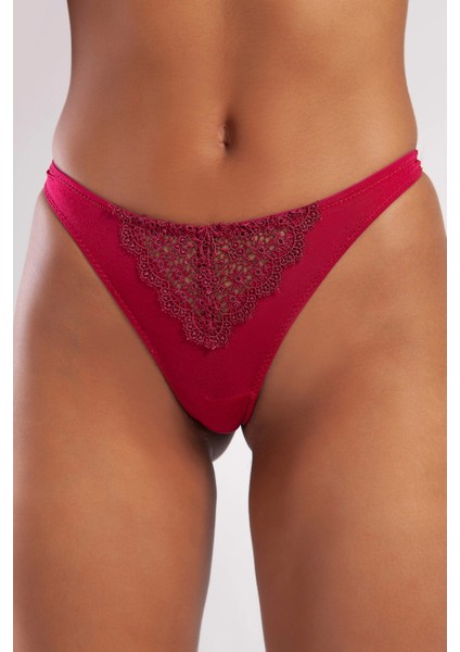 Golshan Garland Mini String, Kadın Güpürlü Şarap Külot