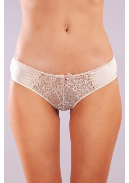 Golshan Gala Mini Slip, Kadın Dantelli Ten Külot