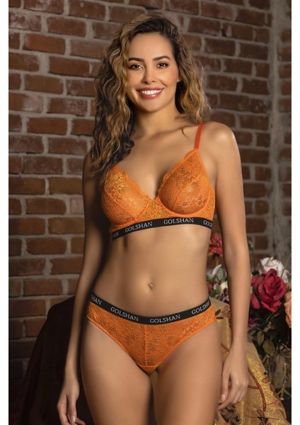 Golshan Gaudi Brazilian Slip, Kadın Dantel Brezilyan Turuncu Külot