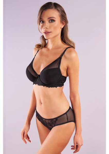 Golshan Gaspara Mini Slip, Kadın Güpürlü Tüllü Siyah Normal Kesim Külot modelleri