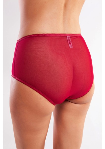 Golshan Gaspara Control Slip, Kadın Güpürlü Tül Şarap Renkli Yüksek Bel Külot fırsatları