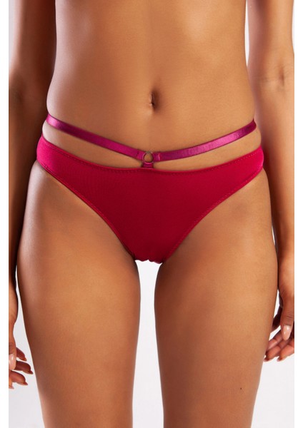 Golshan Gorbus Mini Slip, Kadın Micro Bel Şeritli Şarap Renkli Külot indirimleri