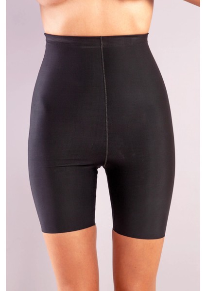 Golshan Girdle Extra Hight Waist Short Corset, Iz Yapmayan Görünmez Ekstra Yüksek Bel Uzun Paçalı Siyah Korse