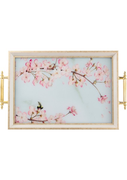 Sakura Dikdörtgen Çay Kahve Cam Sunum Tepsisi 31x45cm modelleri