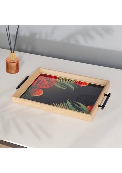 Luma Dikdörtgen Çay Kahve Cam Sunum Tepsisi 31x45cm fırsatları