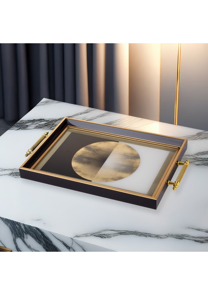 Luno Dikdörtgen Çay Kahve Cam Sunum Tepsisi 31x45cm fırsatları