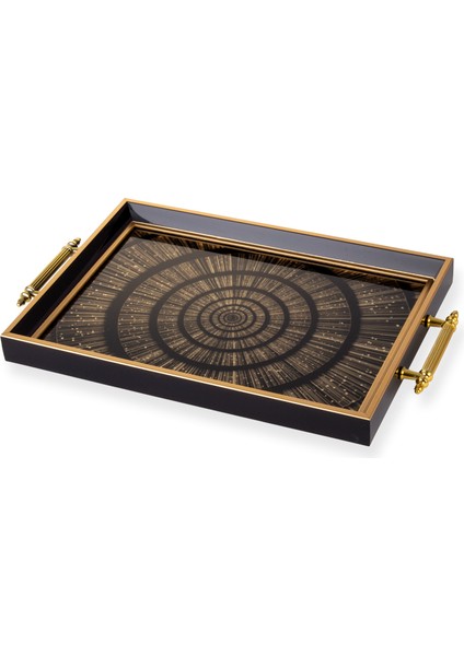 Spira Dikdörtgen Çay Kahve Cam Sunum Tepsisi 31x45cm