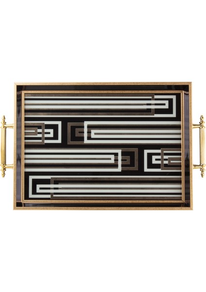Grida Dikdörtgen Çay Kahve Cam Sunum Tepsisi 31x45cm modelleri