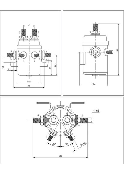 300A 12V Araba Elektrikli Vinç Rölesi Motor Solenoid Anahtarı Yüksek Akım Rölesi 4255-6P Vinç Rölesi (Yurt Dışından) indirimleri