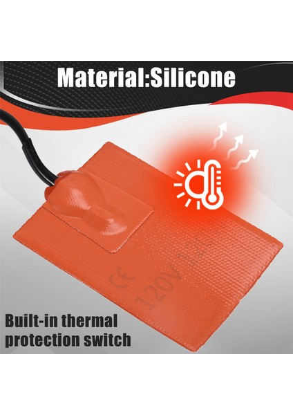 120V Araba Motor Yağı Tankı Su Geçirmez Isıtıcı Ped Evrensel Yakıt Tankı Su Tankı Silikon Isıtma Matı Isınma Abd Fişi (Yurt Dışından) fırsatları