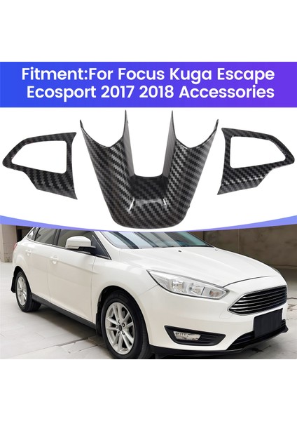 Ford Focus Kuga Escape Ecosport 2017 2018 Aksesuarları Için 3 Adet/takım Iç Direksiyon Simidi Koruma Trim Sticker (Yurt Dışından) fırsatları