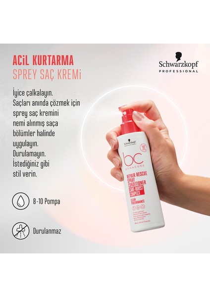 Bc Clean Yıpranmış Işlem Görmüş Saçlara Acil Kurtarma Onarıcı Sprey Saç Kremi 200 Ml fiyatları