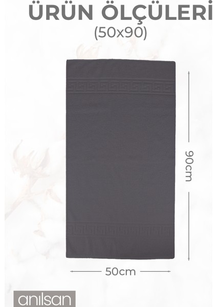 2'li Antrasit Greek El Havlusu - 50x90 Cm, 225 Gr, %100 Pamuk, Spa Ve Otel Havlusu, Günlük Kullanıma Uygun fırsatları