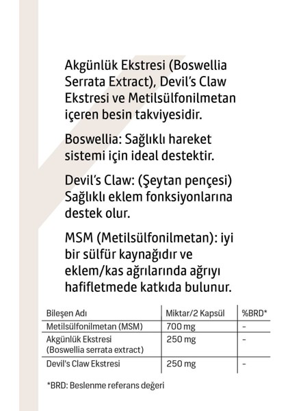 Boswellia (Akgünlük) MSM & Devil’s Claw – 60 Kapsül Bitkisel Takviye fırsatları