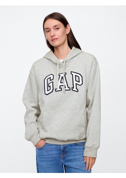 Kadın Gri Gap Logo Fleece Sweatshirt