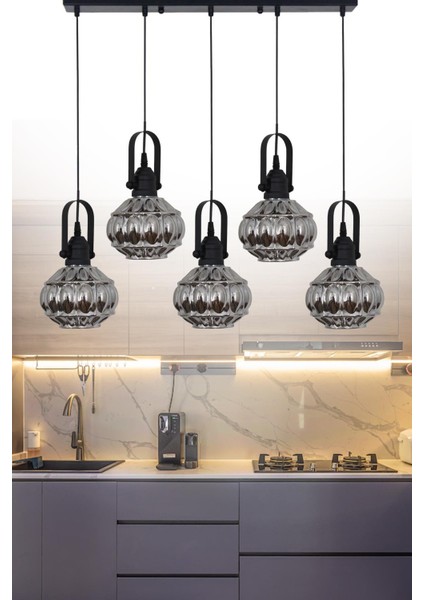 Narin 5 Li Siyah Kutulu Sarkıt Avize Yatak Odası Mutfak Salon Avize fiyatları