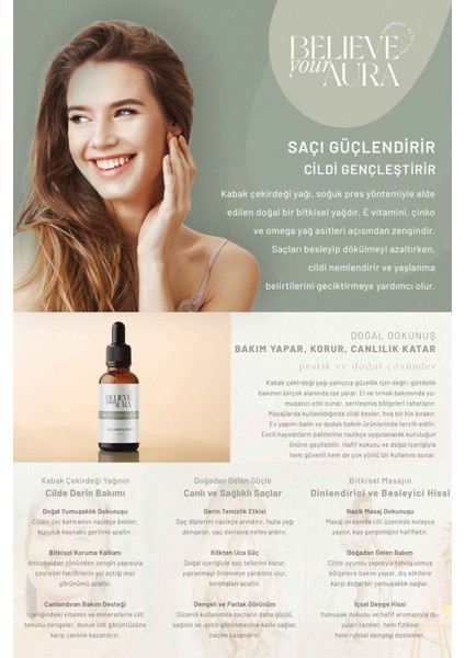 Kabak Çekirdeği Yağı - %100 Saf ve Doğal Yaşlanma Karşıtı Cilt ve Saç Bakım Yağı - 10 ml modelleri