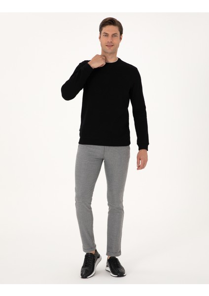 Erkek Gri Slim Fit Kordonlu Kanvas Pantolon 50310829-VR024
