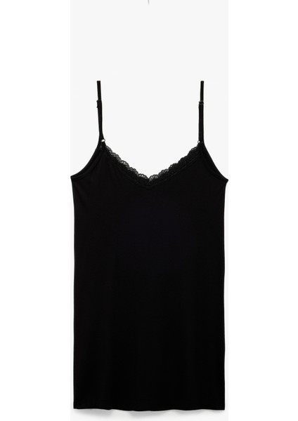 Dantel Detaylı V Yaka Ince Askılı Mini Gecelik fiyatları