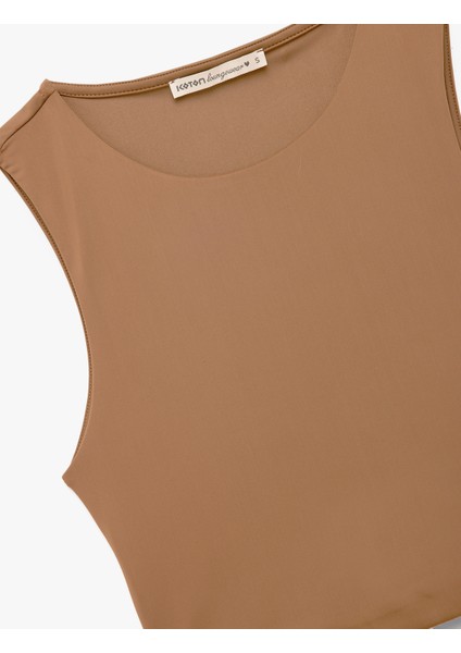 Skinny Bisiklet Yaka Kolsuz Crop Top modelleri