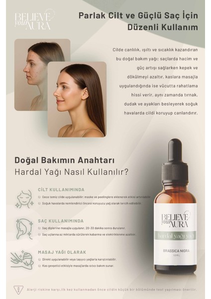 Hardal Yağı - %100 Saf ve Doğal Cilt ve Saç Bakım ve Masaj Yağı - Mustard Oil - 10 ml fırsatları