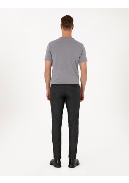Erkek Antrasit Slim Fit Kordonlu Kanvas Pantolon 50310829-VR006 fırsatları
