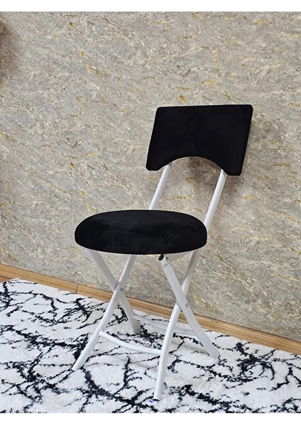 Beyaz Boyalı Katlanır Tabure - Kamp Sandalyesi - Sandalye - Mutfak Taburesi - Tabure Siyah Renk 36 x 80 Boyut/ebat modelleri