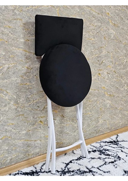 Beyaz Boyalı Katlanır Tabure - Kamp Sandalyesi - Sandalye - Mutfak Taburesi - Tabure Siyah Renk 36 x 80 Boyut/ebat fırsatları