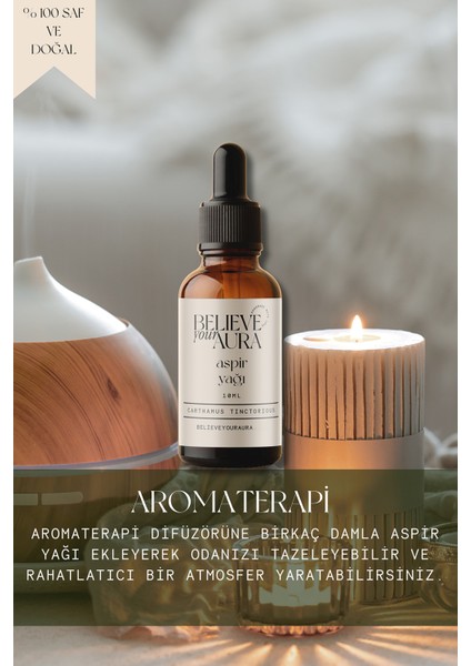 Aspir Tohumu Yağı - %100 Saf ve Doğal Cilt ve Saç Bakım Yağı - Safflower Oil - 10 ml fırsatları