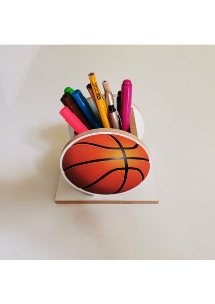 Basketbol Topu Temalı Ahşap Kalemlik fiyatları