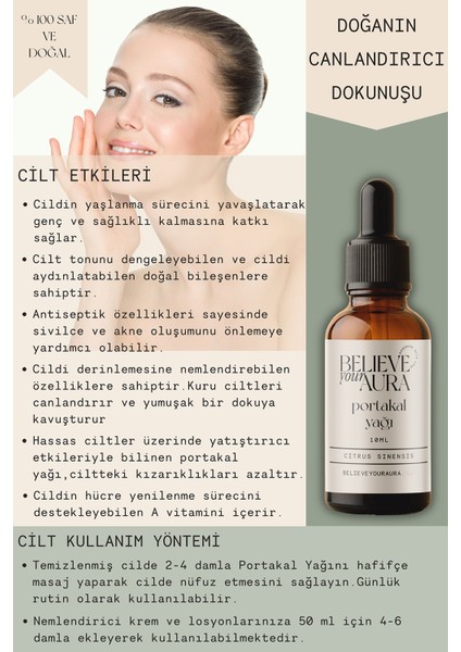 Portakal Çiçeği Yağı - %100 Saf ve Doğal Cilt ve Saç Bakım Yağı - Neroli Oil - 10 ml modelleri