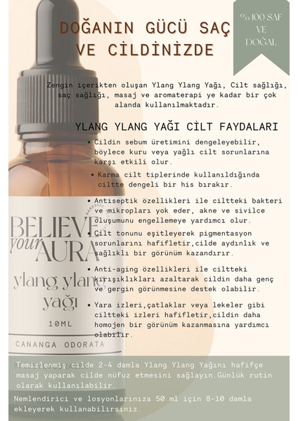 Ylang Ylang Yağı %100 Saf ve Doğal Cilt ve Saç Bakım Yağı - 10 ml fiyatları