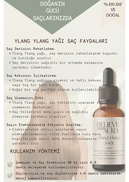 Ylang Ylang Yağı %100 Saf ve Doğal Cilt ve Saç Bakım Yağı - 10 ml modelleri
