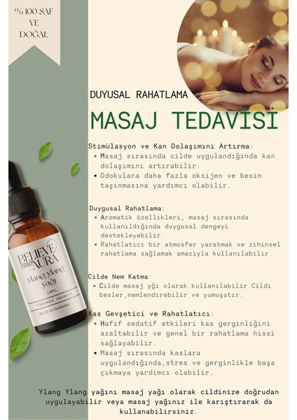 Ylang Ylang Yağı %100 Saf ve Doğal Cilt ve Saç Bakım Yağı - 10 ml fırsatları