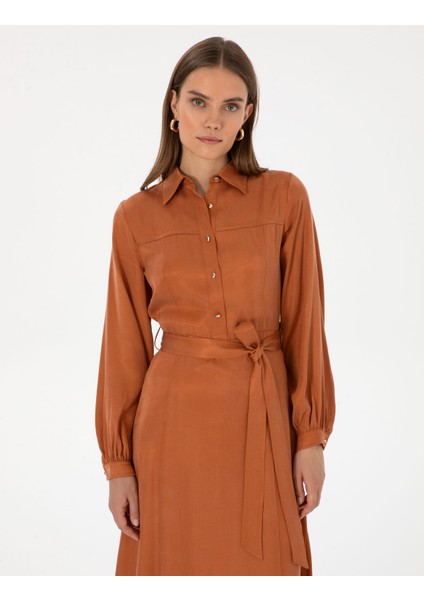 Kadın Tarçın Comfort Fit Dokuma Elbise 50313239-VR191 fiyatları