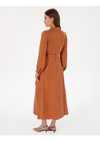 Kadın Tarçın Comfort Fit Dokuma Elbise 50313239-VR191 fırsatları