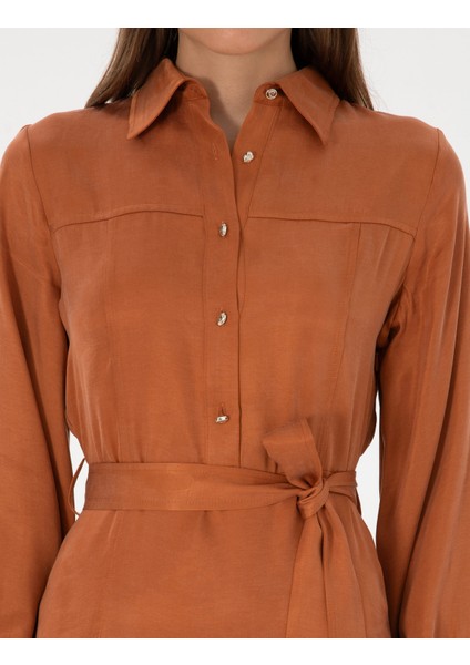 Kadın Tarçın Comfort Fit Dokuma Elbise 50313239-VR191 indirimleri