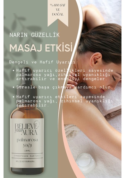 Palmarosa Yağı - %100 Saf ve Doğal Nemlendirici Yatıştırıcı Cilt ve Saç Bakım Yağı - 10 ml fırsatları