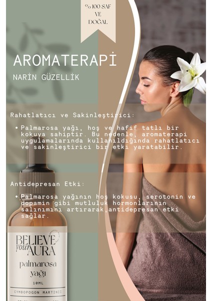 Palmarosa Yağı - %100 Saf ve Doğal Nemlendirici Yatıştırıcı Cilt ve Saç Bakım Yağı - 10 ml indirimleri