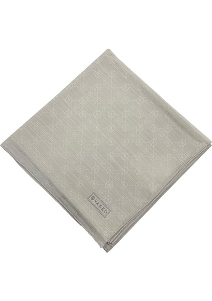 Monogram Pamuk Ipek Eşarp 40829-AÇIK Gri