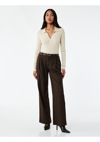 Uzun Kollu Polo Yaka Triko Kazak fiyatları