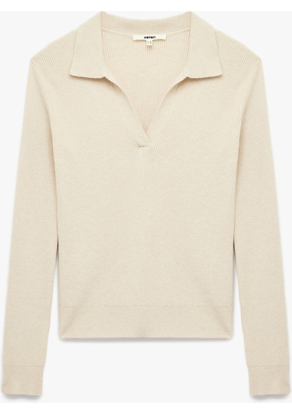 Uzun Kollu Polo Yaka Triko Kazak modelleri