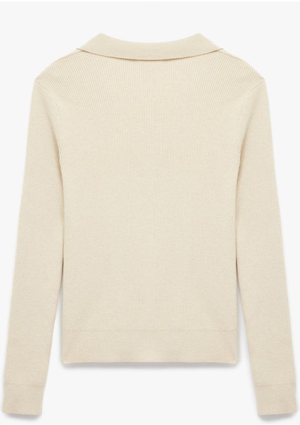 Uzun Kollu Polo Yaka Triko Kazak fırsatları