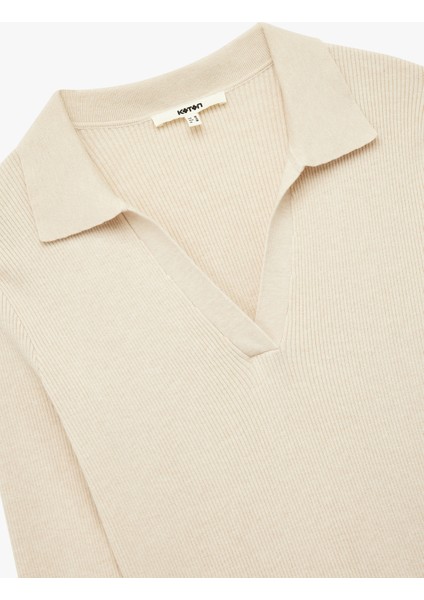 Uzun Kollu Polo Yaka Triko Kazak indirimleri